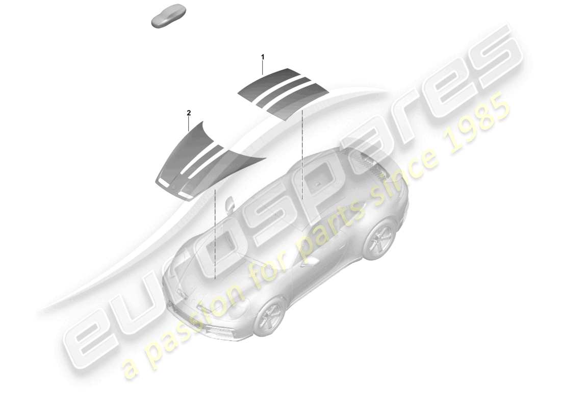 porsche 2019 (992-1) stencil per pittura 911 pacchetto di design per il rally dakar diagramma delle parti
