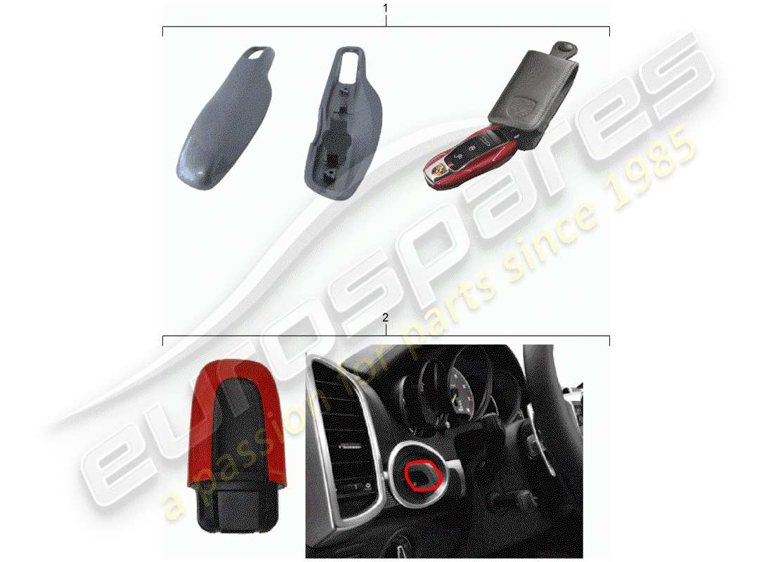 porsche 2020 (tequipment macan) diagramma delle parti della copertura chiave