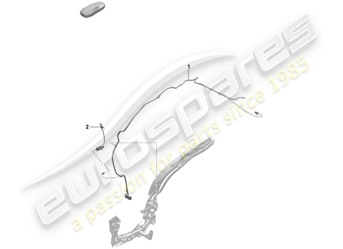 porsche 2019 (718 boxster spyder) schema delle parti della capote convertibile