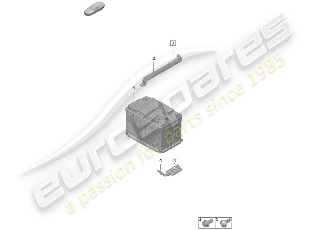porsche 2019 (992-1) diagramma delle parti della batteria