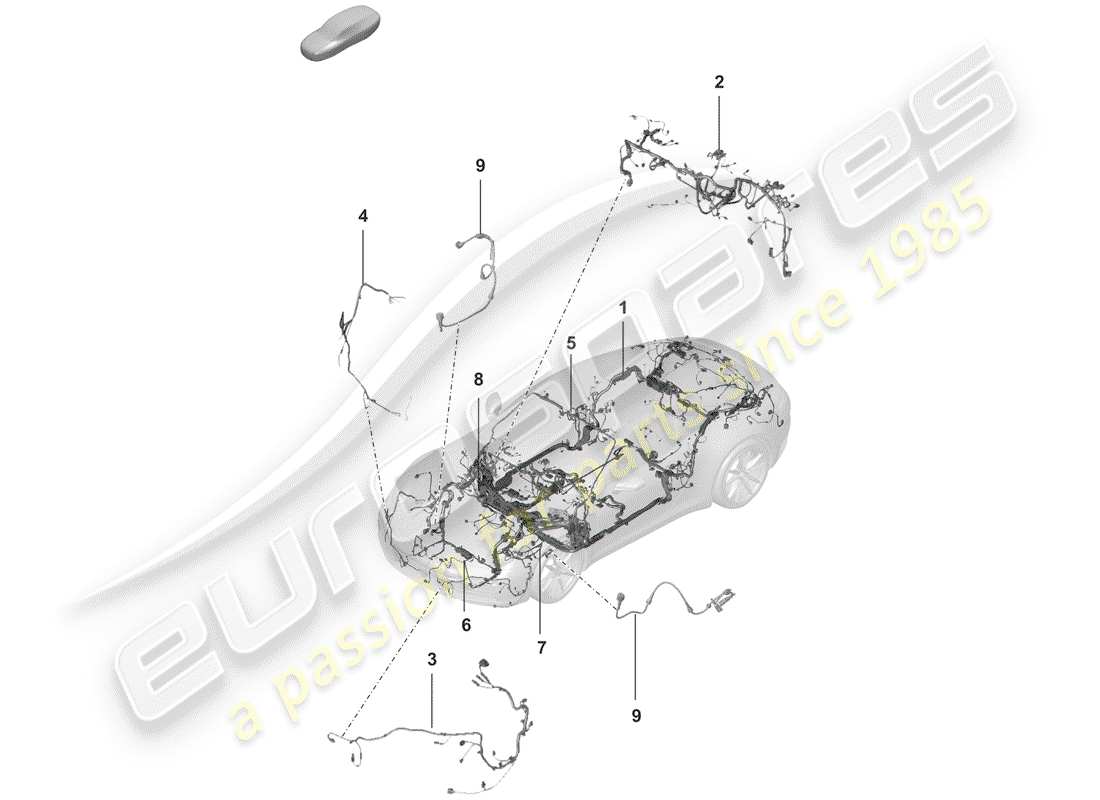 porsche 2020 (992-1) imbracatura diagramma delle parti