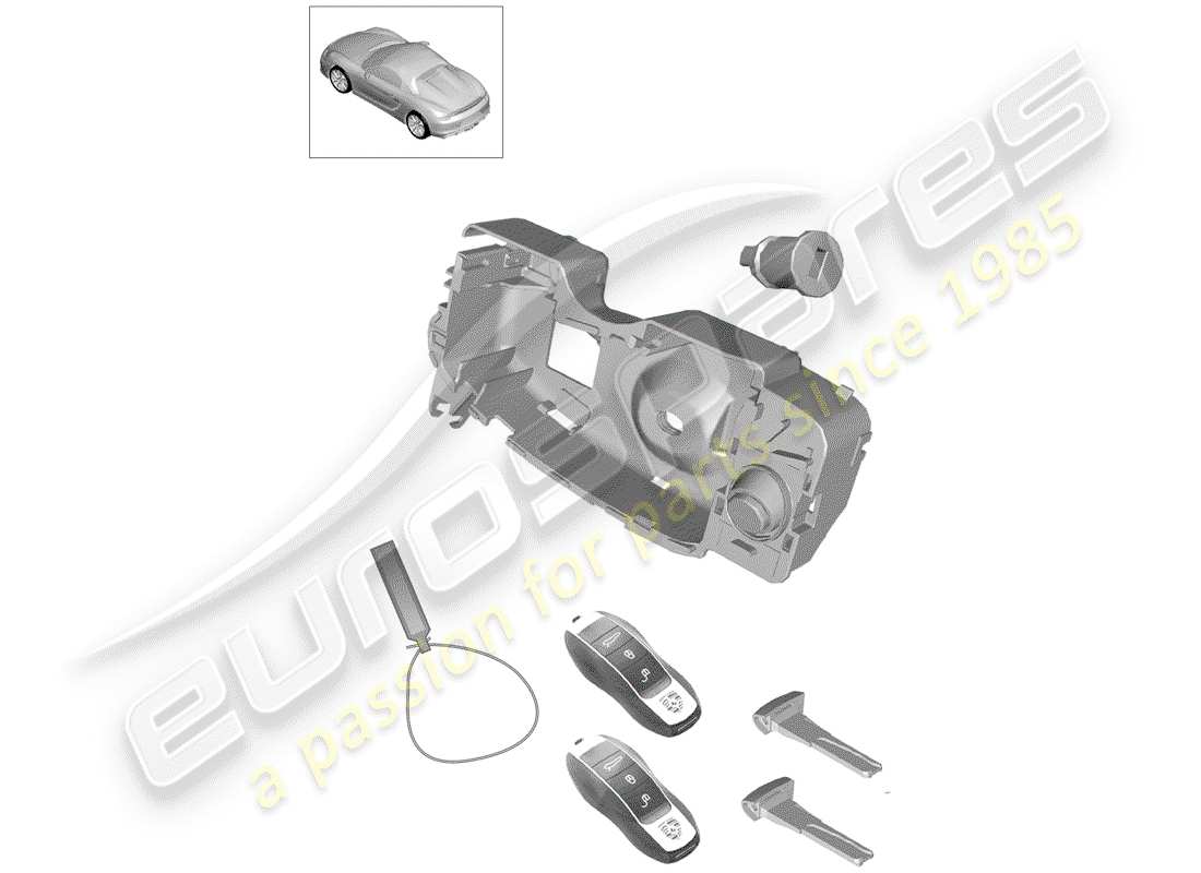 porsche 2016 (981 boxster spyder) kit di riparazione diagramma delle parti