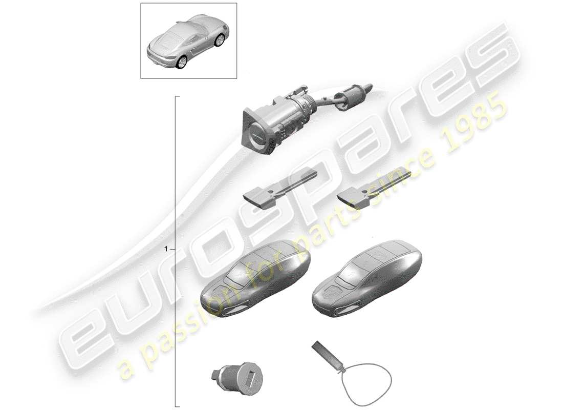 porsche 2017 (718 cayman) schema delle parti del kit di riparazione