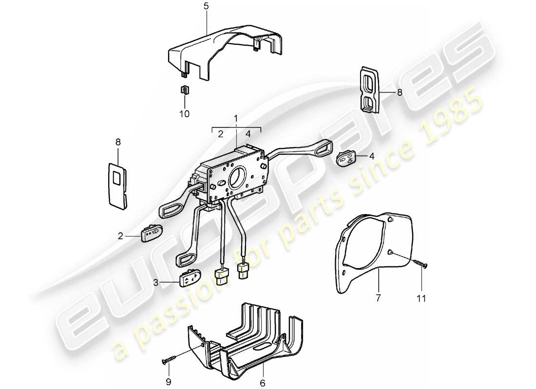 porsche 2006 (carrera gt) interruttore piantone sterzo diagramma delle parti