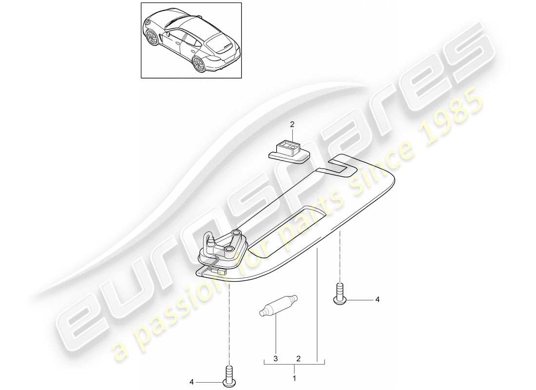 porsche 2013 (panamera 970) schema delle parti delle visiere parasole