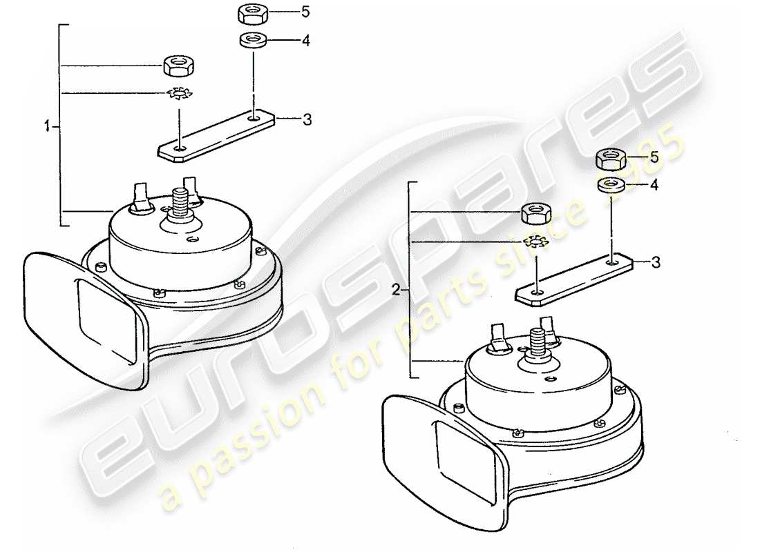 porsche 1991 (928) corno di fanfara diagramma delle parti
