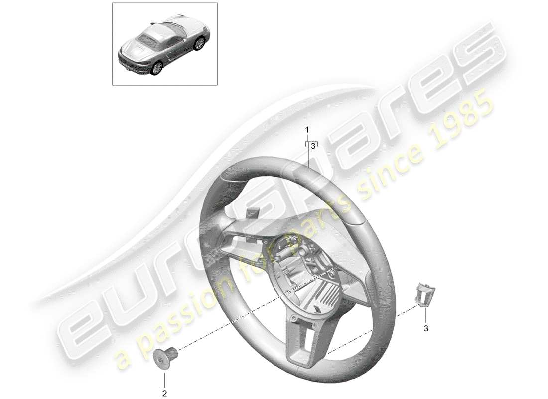 porsche 2018 (718 boxster) volante diagramma delle parti