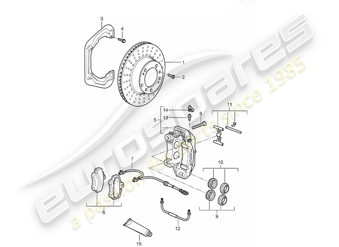 porsche 2005 (997-1) freni a disco diagramma delle parti