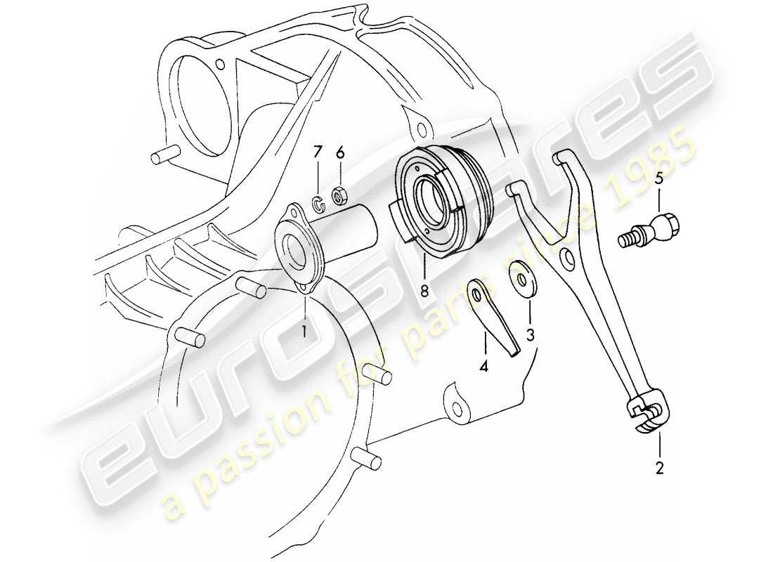 porsche 1973 (911) rilascio della frizione - d >> - mj 1971 schema delle parti