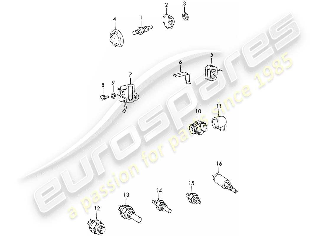 porsche 1972 (911) interruttore diagramma delle parti