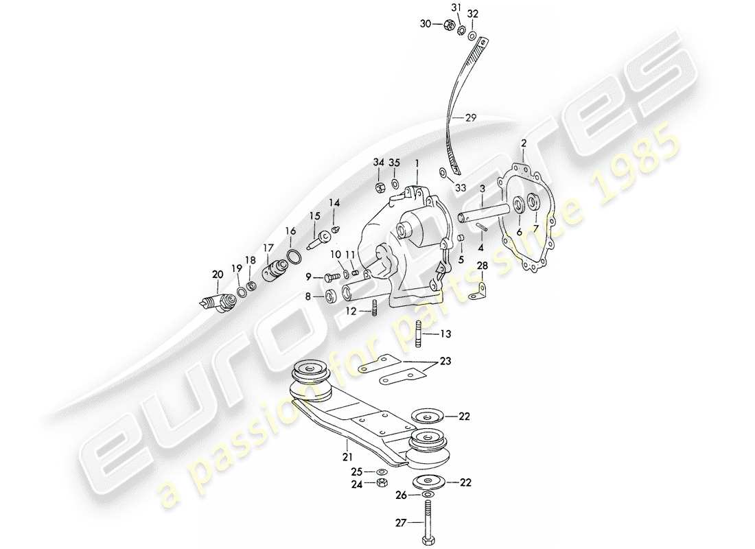 porsche 1973 (911) coperchio trasmissione - sospensione trasmissione - colata in conferma - e - pressofusione - d >> - mj 1970 diagramma delle parti