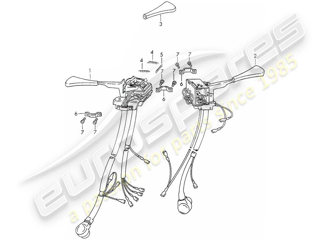 porsche 1972 (911) interruttore piantone sterzo diagramma delle parti
