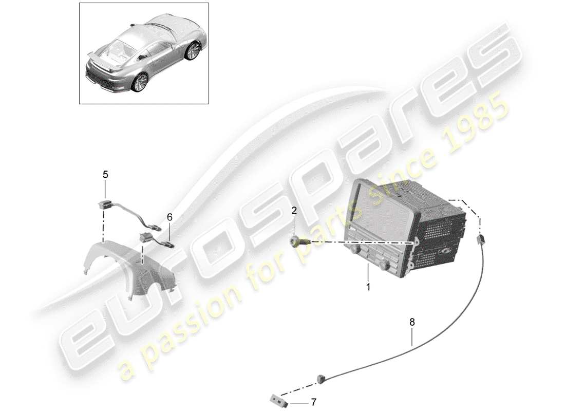 porsche 2015 (991-1 r/gt3/rs) schema delle parti dell'unità operativa