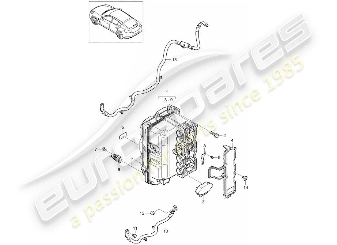 porsche 2013 (panamera 970) elettronica di potenza e controllo - schema delle parti