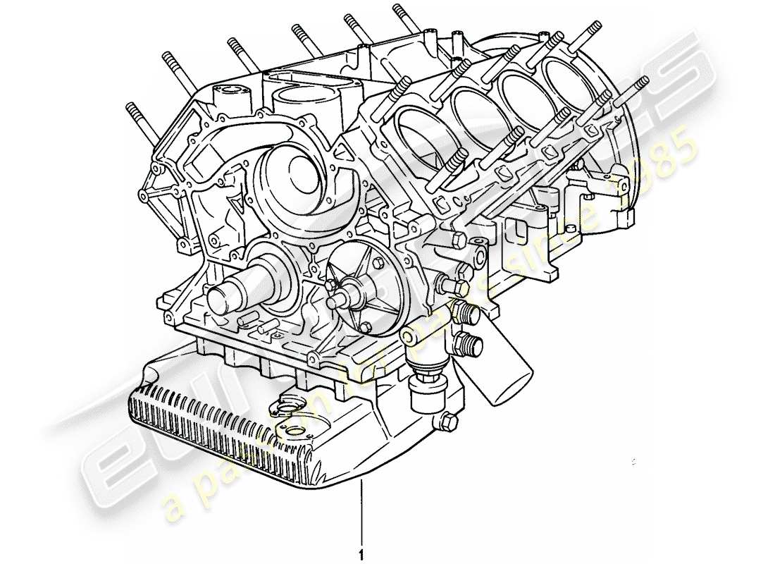 porsche 1982 (928) motore di ricambio - pronto per l'installazione schema delle parti