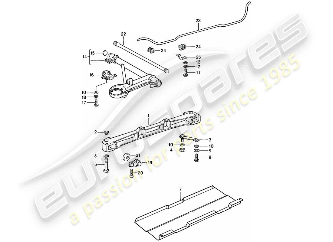 porsche 1988 (911) assale anteriore - stabilizzatore diagramma delle parti