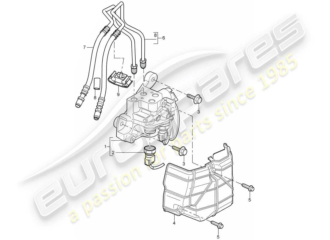 porsche 2010 (cayenne e1 9pa) stabilizzatore diagramma delle parti