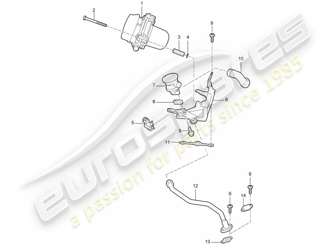 porsche 2007 (987 cayman) iniezione aria diagramma delle parti