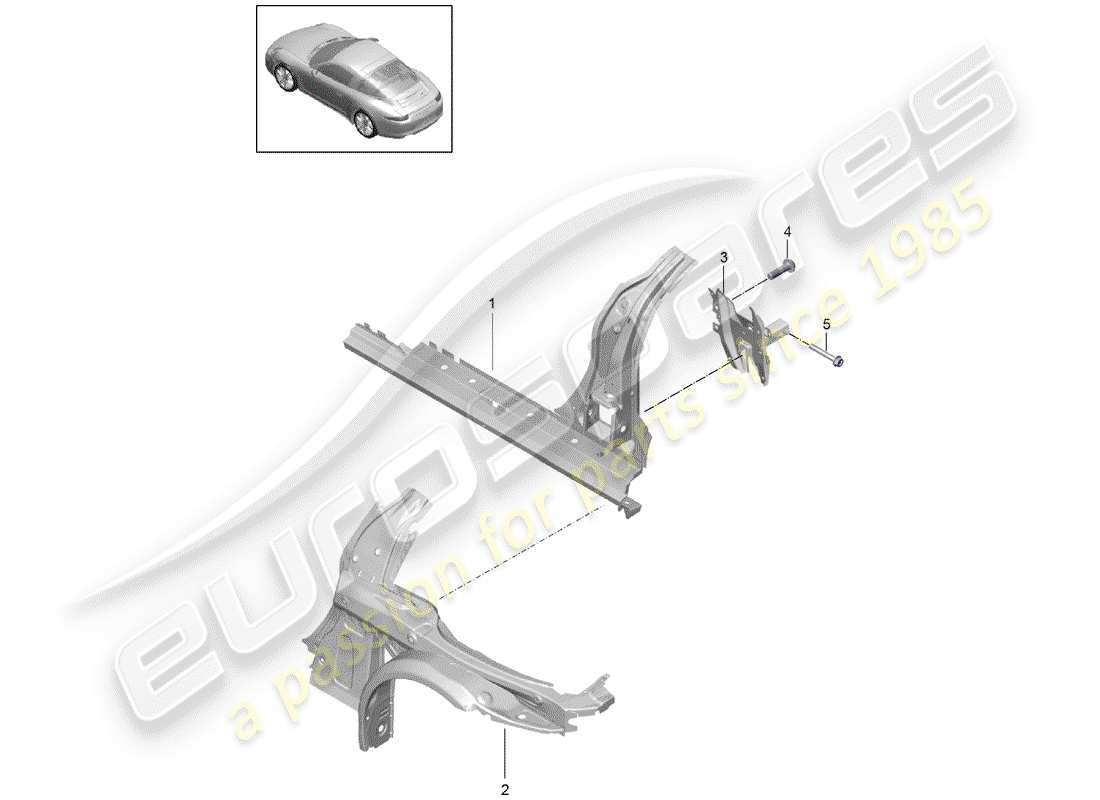 porsche 2014 (991-1) pannello laterale diagramma delle parti