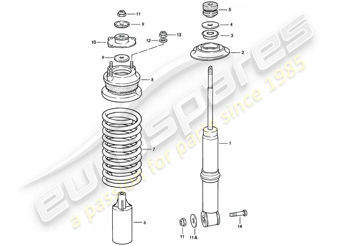 porsche 1980 (928) sospensione - assale anteriore diagramma delle parti