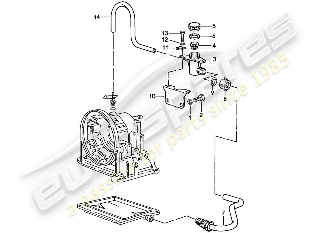porsche 1983 (944) ingresso olio - cambio automatico diagramma delle parti