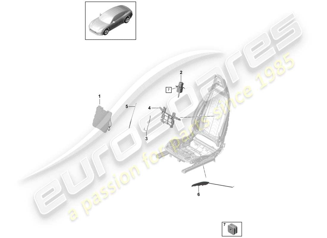 porsche 2019 (panamera 971-1) lombare diagramma delle parti