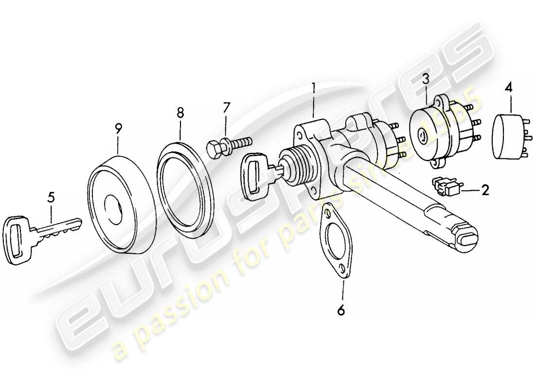 porsche 1971 (911) bloccasterzo diagramma delle parti