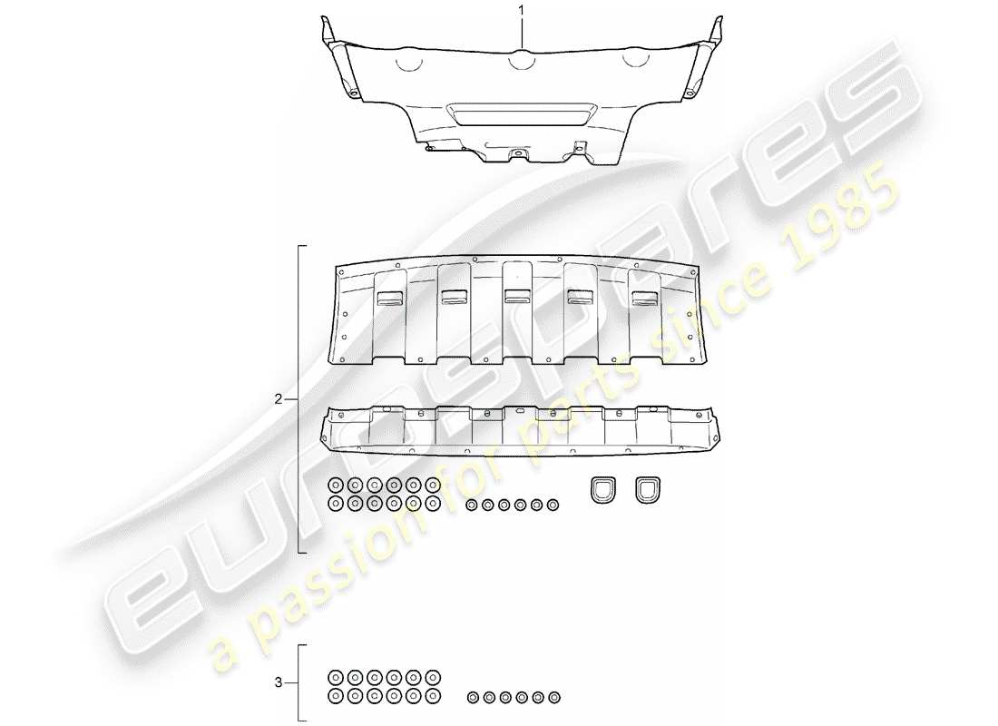 porsche 2018 (tequipment cayenne) protezione sottoscocca diagramma delle parti