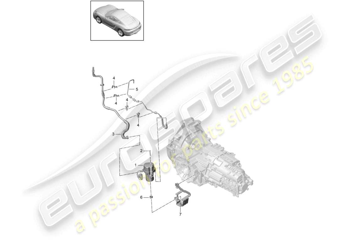 porsche 2020 (718 cayman) elettropompa a vuoto per freno diagramma delle parti