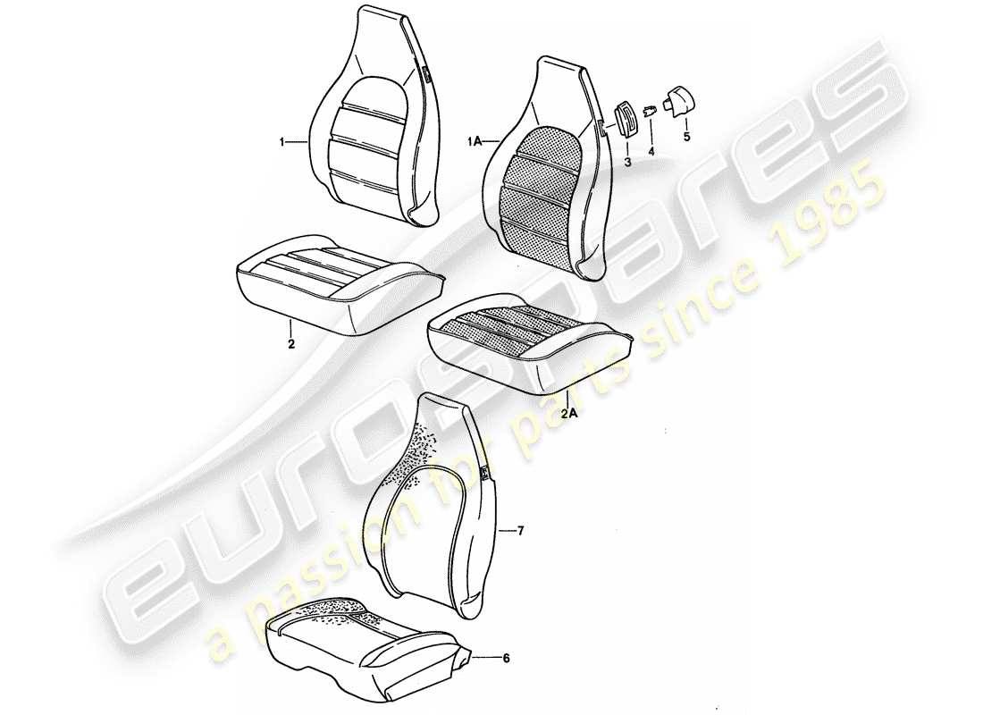 porsche 1994 (928) stoffa diagramma delle parti