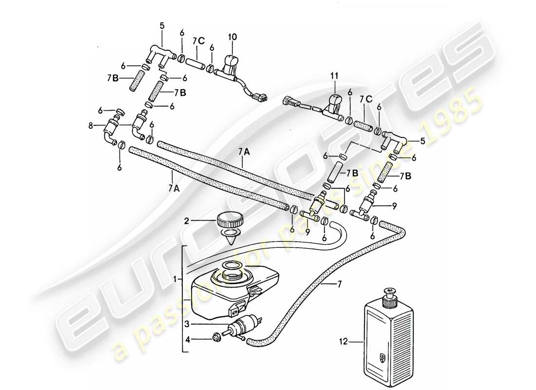 porsche 1987 (911) rondella intensivo diagramma delle parti