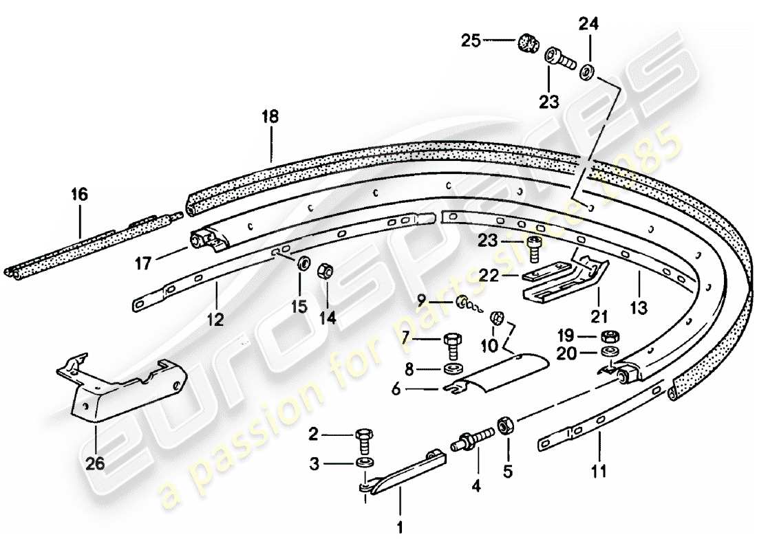 porsche 1981 (911) capote - staffa - parti singole diagramma delle parti