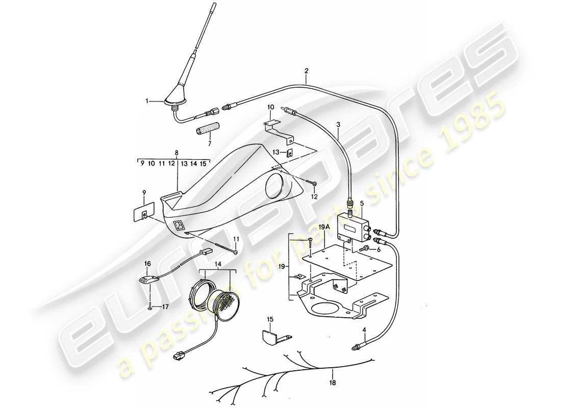 porsche 1993 (928) preparazione del telefono diagramma delle parti