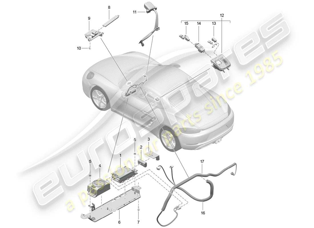 porsche 2020 (718 cayman) per veicoli con telefono schema delle parti
