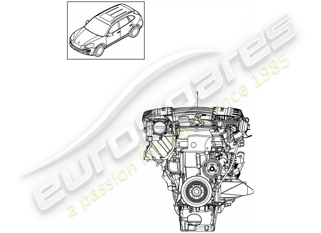 porsche 2018 (cayenne e2 92a) motore sostitutivo diagramma delle parti