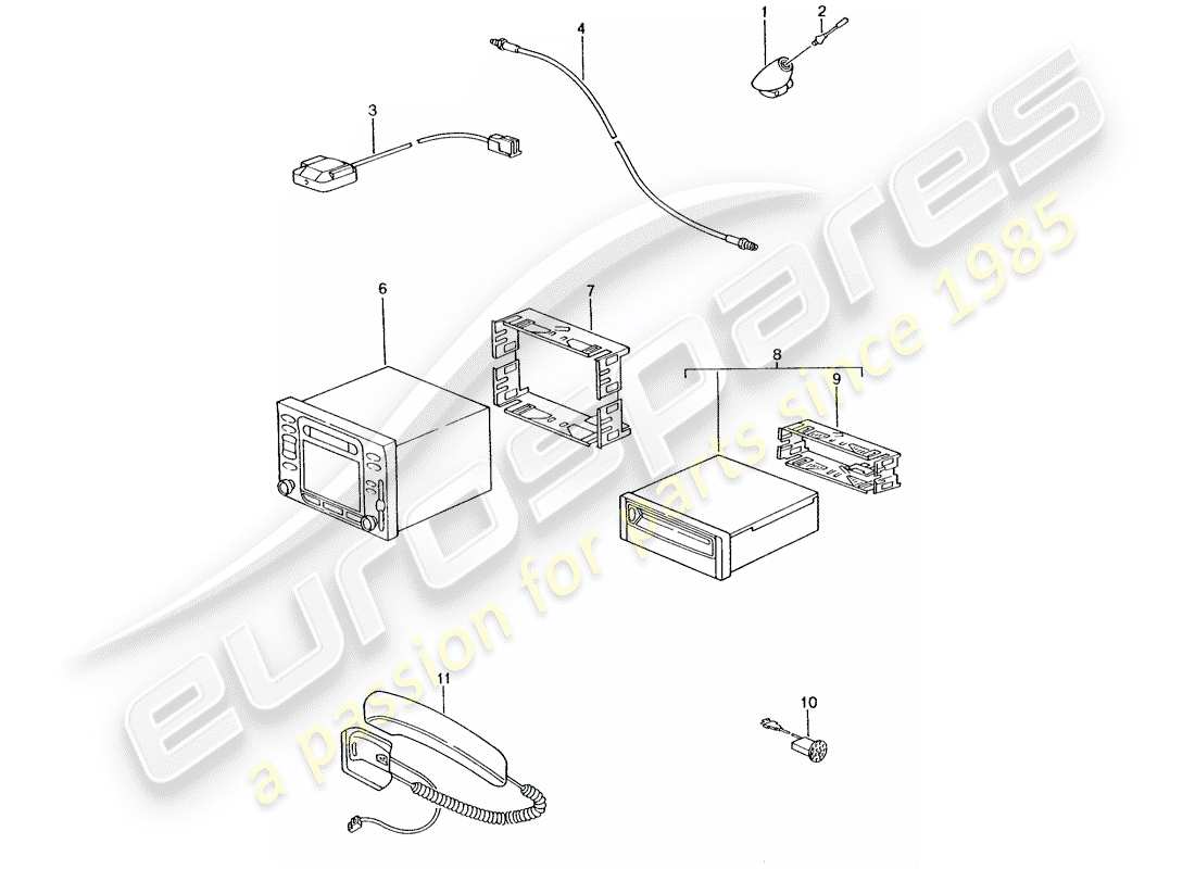 porsche 2001 (986 boxster) sistema di navigazione - parte di supporto/ricevitore - d >> - mj 2002 schema della parte