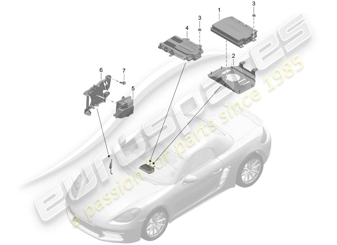 porsche 2020 (718 boxster) amplificatore diagramma delle parti