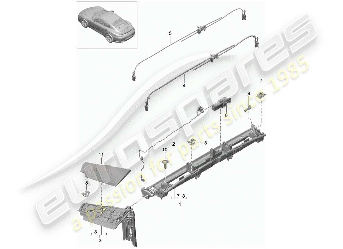 porsche 2016 (991-1 turbo) diagramma delle parti flap