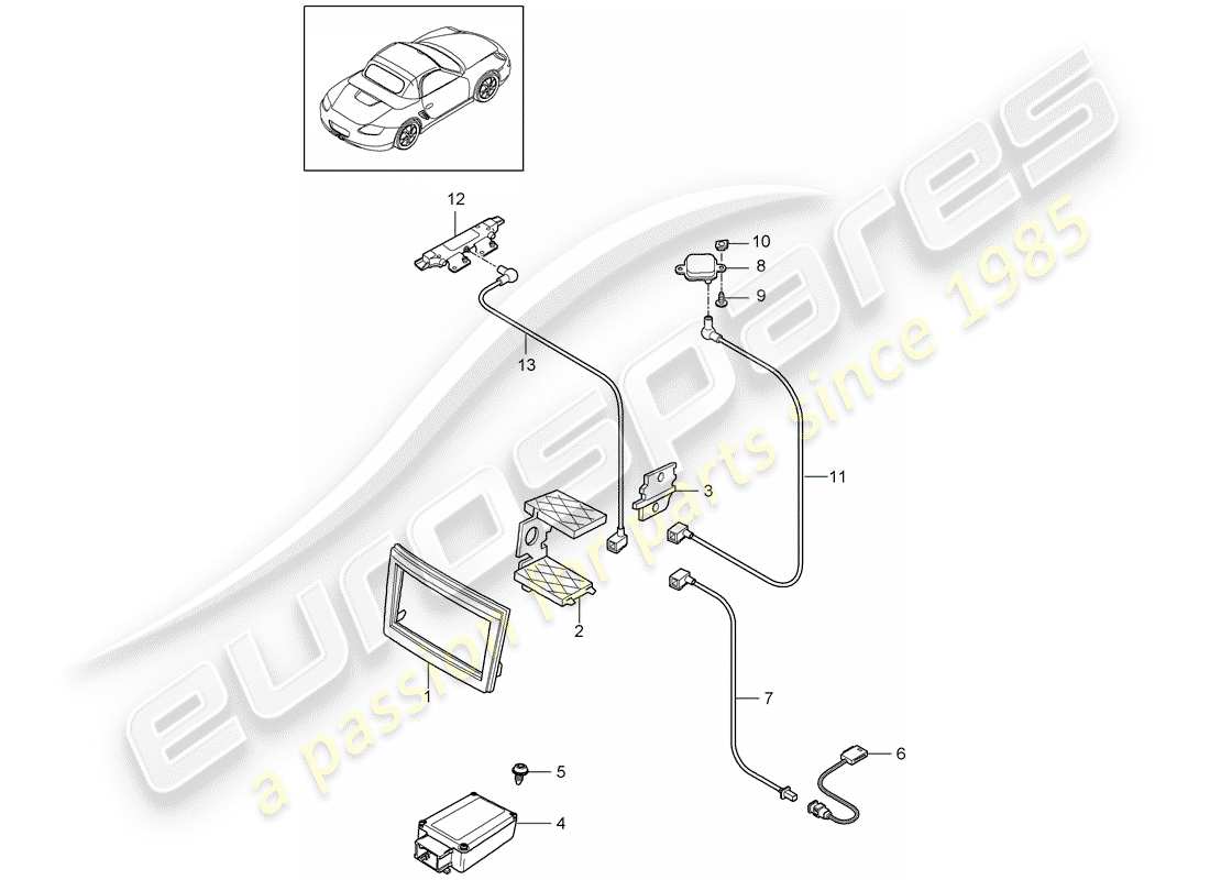 porsche 2009 (987 boxster) preparazione diagramma delle parti