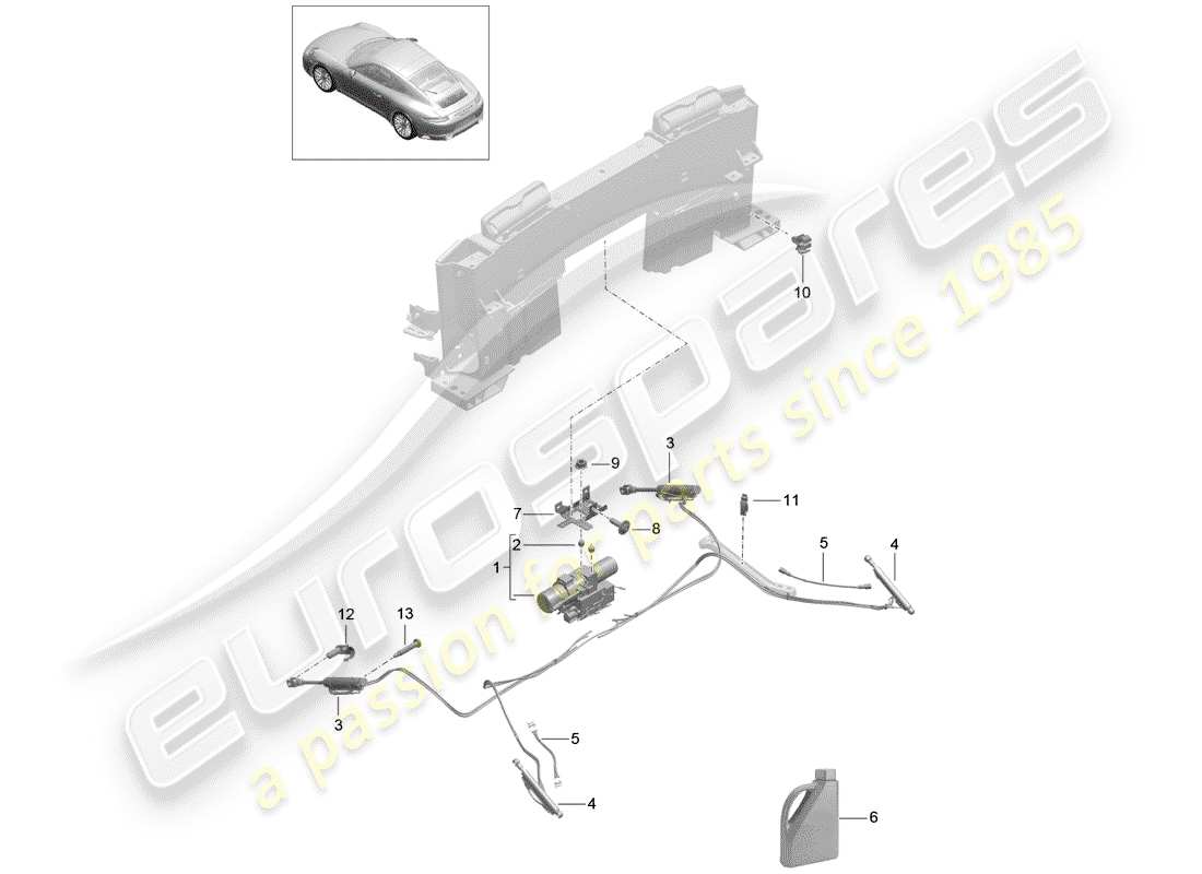 porsche 2017 (991-2) contenitore superiore diagramma delle parti