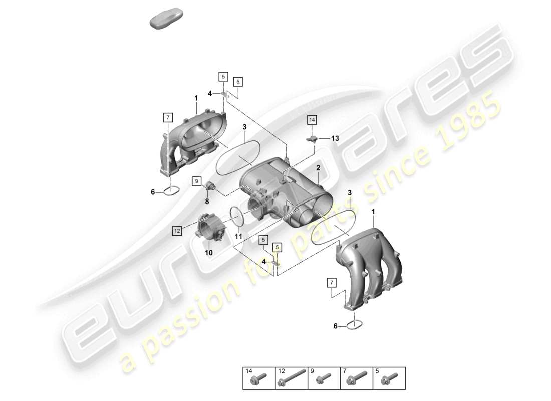 porsche 2020 (718 cayman) distributore aria di aspirazione valvola a farfalla diagramma delle parti