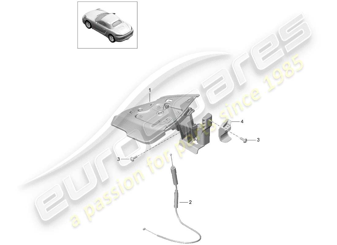 porsche 2020 (718 boxster) lembo diagramma delle parti