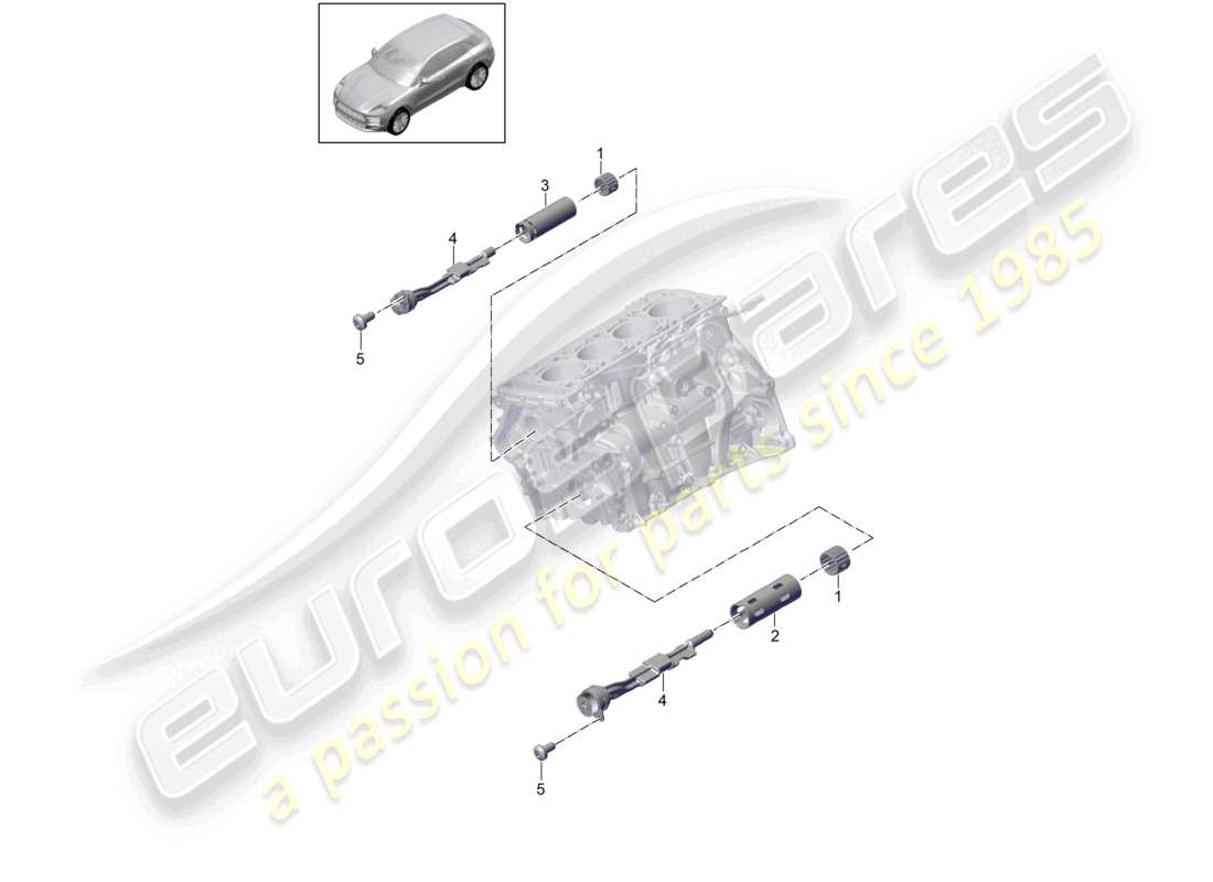 porsche 2017 (macan) cuscinetto ad aghi del cilindro - diagramma delle parti