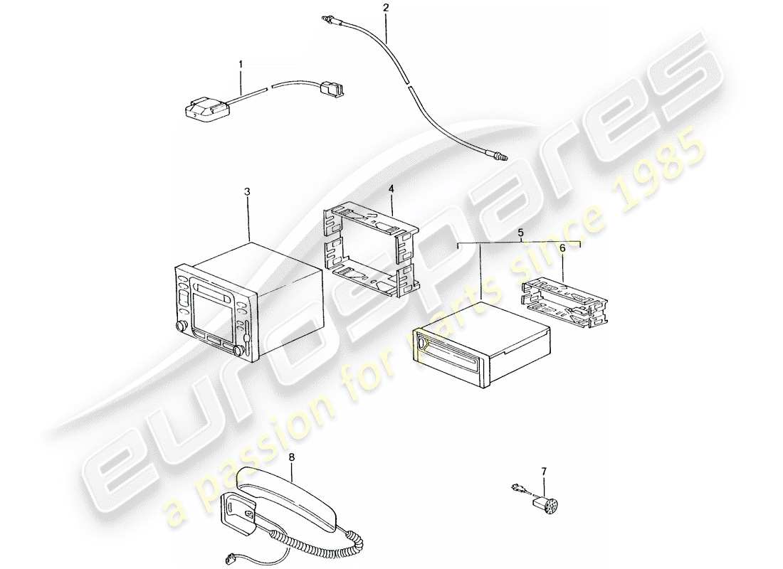 porsche 2003 (996 turbo / gt2) sistema di navigazione - parte di supporto/ricevitore - d >> - mj 2002 schema della parte
