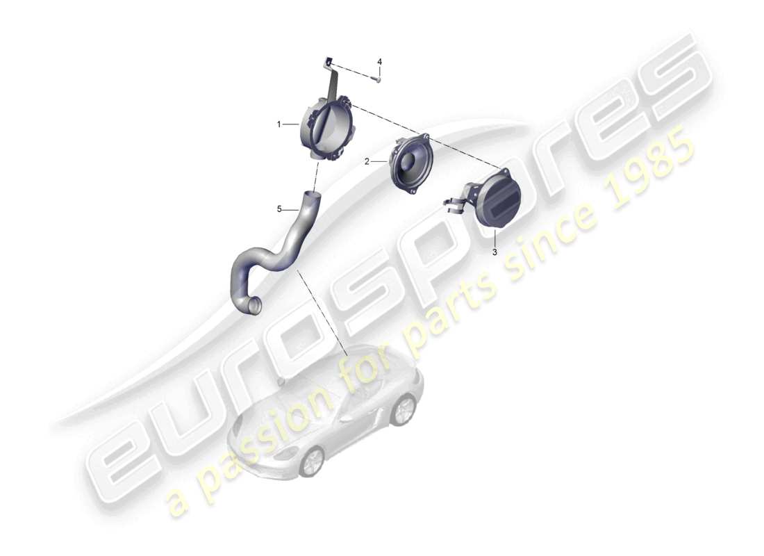 porsche 2020 (718 cayman) attuatore sonoro per schema elettrico del sistema audio del motore