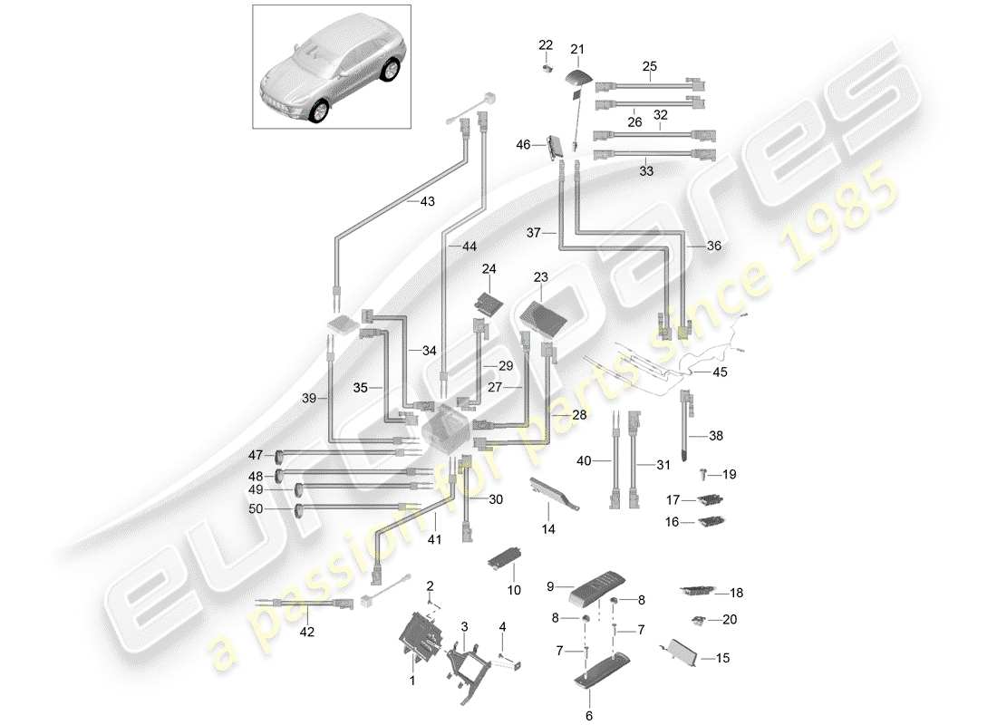 porsche 2018 (macan) telefono diagramma delle parti