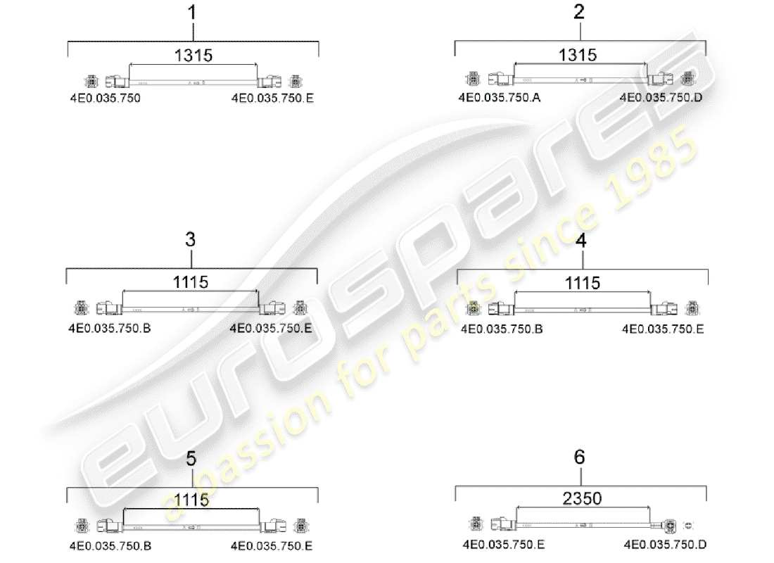 porsche 2019 (macan) linea di collegamento diagramma delle parti