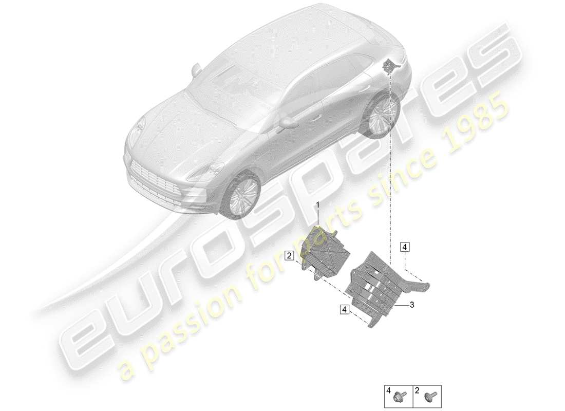 porsche 2019 (macan) booster per impianto audio diagramma delle parti