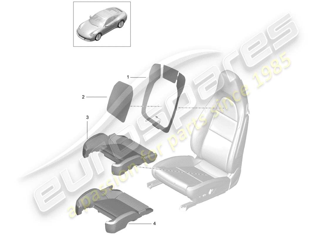 porsche 2017 (991-2) diagramma delle parti dell'elemento riscaldante