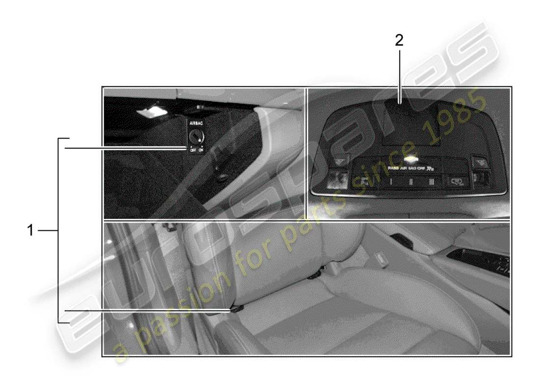 porsche 2013 (tequipment 98x/99x) seggiolino per bambini schema delle parti